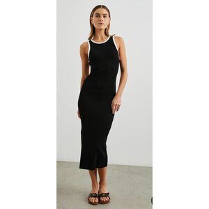 Rails Women’s Black Bodycon Cut-Out Back Ribbed Rue Dress Size M